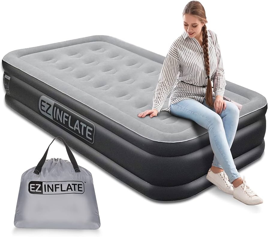 EZ Inflate 16-inch Luxury Air Mattress with Built-In Pump (Twin)