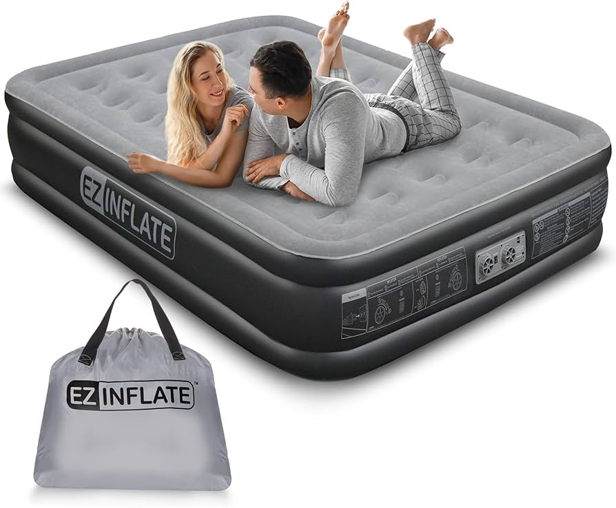 EZ Inflate 16-inch Luxury Air Mattress with Built-In Pump (Queen)